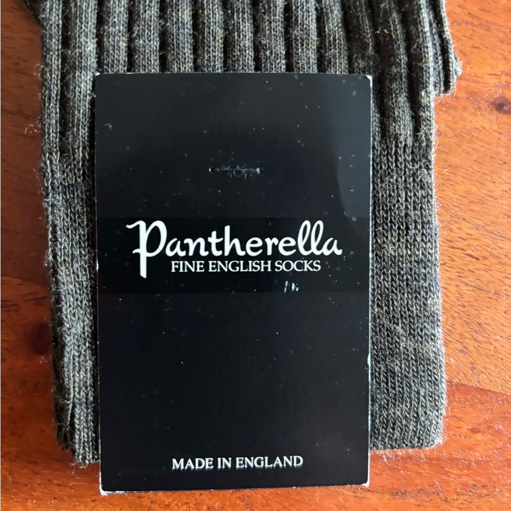 Pantherella Men's Ribbed Dress Socks - olive green - Picture 3 of 5